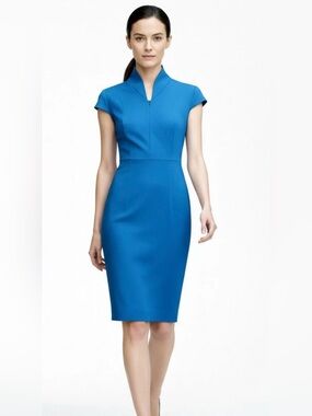 Nora Gardner Evelyn Slim Sheath Dress Peacock Blue Size 4 NWT